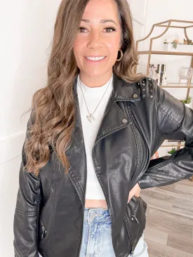 High Vibes Faux Leather Jacket